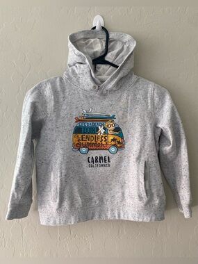 Earth Nymph Kids Endless Summer Hoodie Pullover Gray Size 8, (7-8)